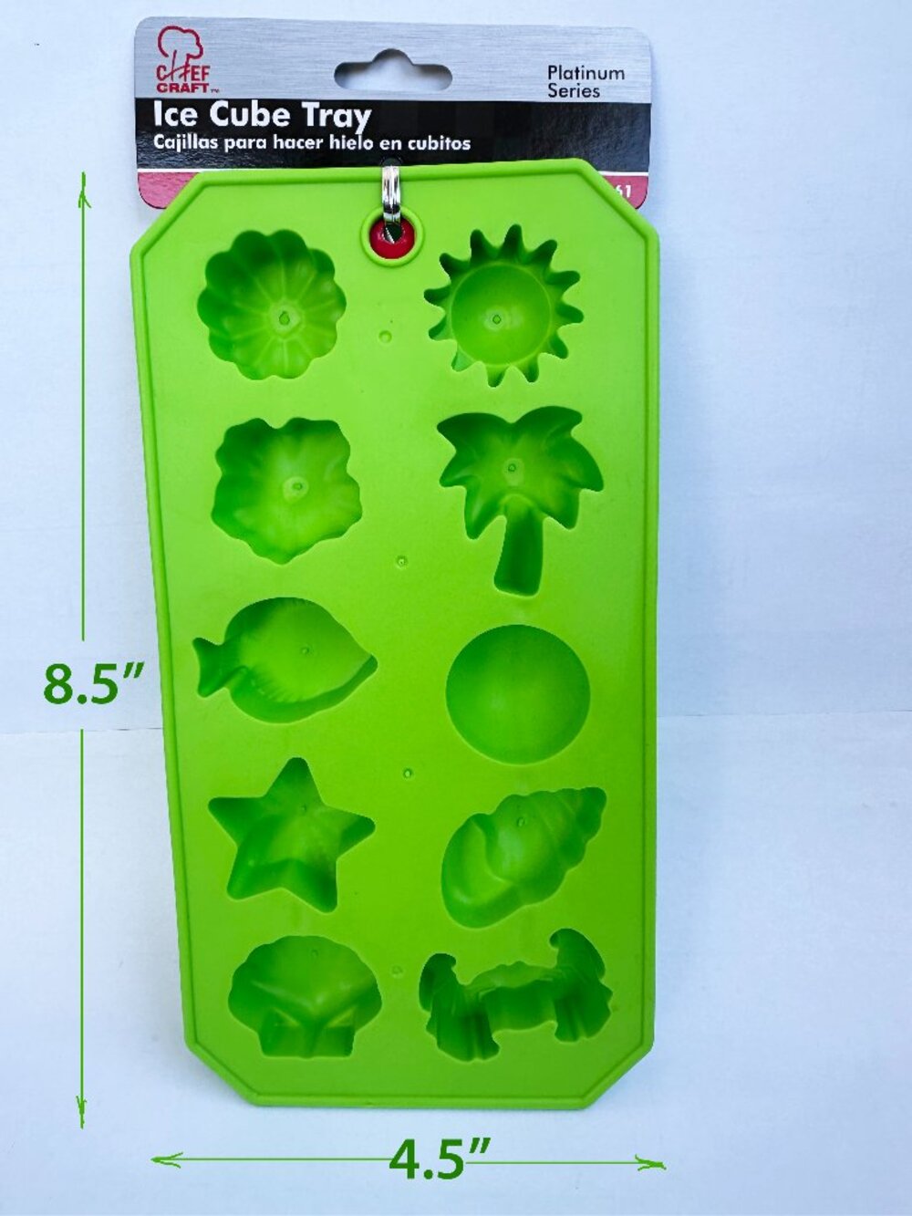 Chef Craft Flexible Thermoplastic 10-Cube Ice Cube Tray -Fun Beach Shapes NEW